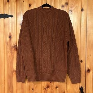 Brown Cable Knit Sweater